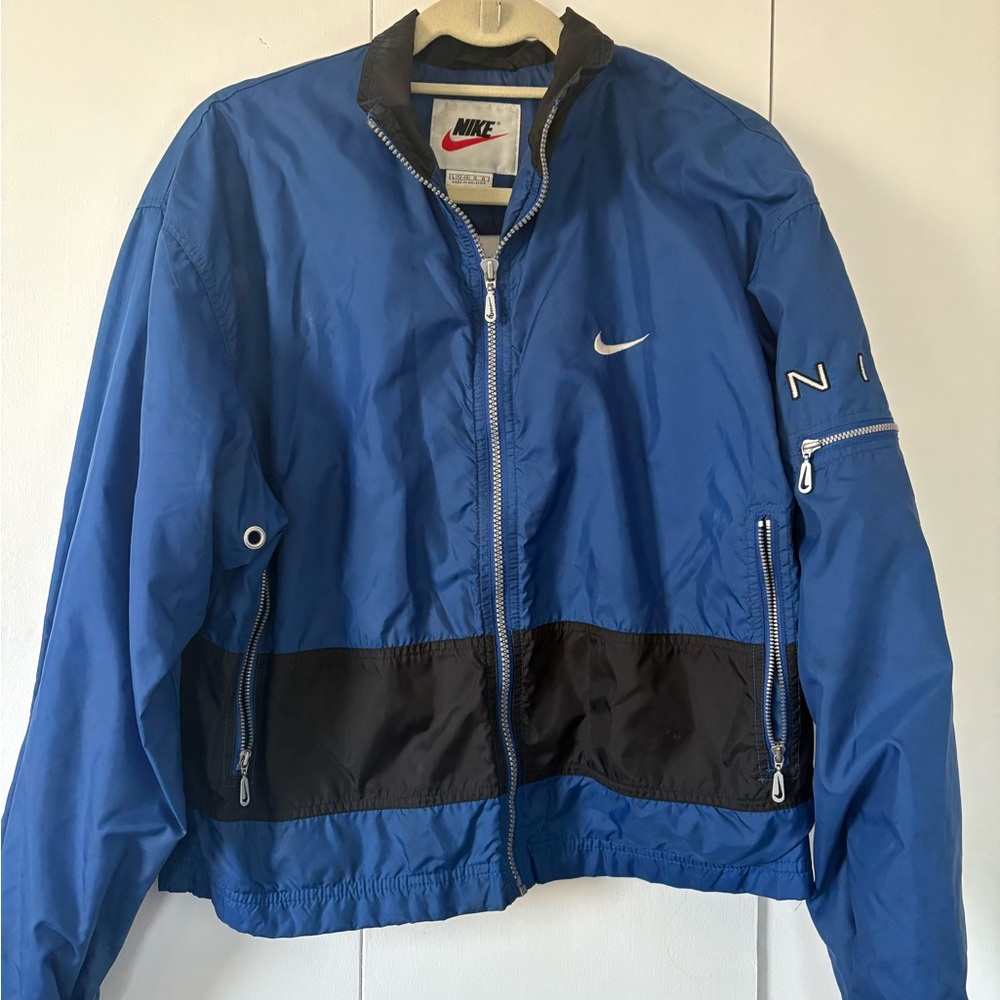 Nike Blue and Black Vintage Windbreaker
